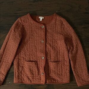 Warm Fall CAbi Rust and White Polka Dot Blazer for the fall season